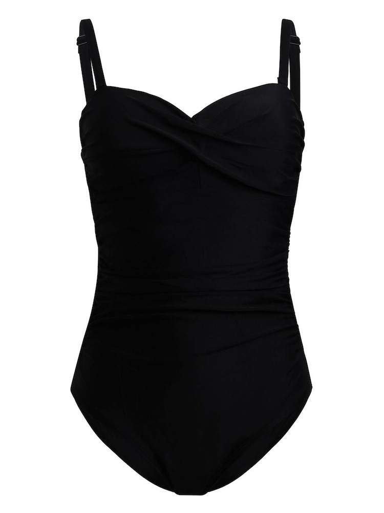 Linzi Black Capri Bandeau Soft Cupped Tummy Control Swimsuit With Detachable Straps - Image 3 of 4