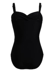 Linzi Black Capri Bandeau Soft Cupped Tummy Control Swimsuit With Detachable Straps - Image 4 of 4