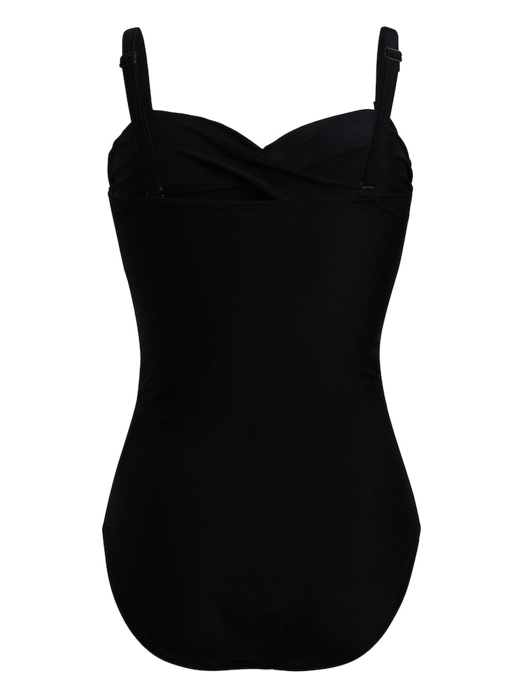 Linzi Black Capri Bandeau Soft Cupped Tummy Control Swimsuit With Detachable Straps - Image 4 of 4