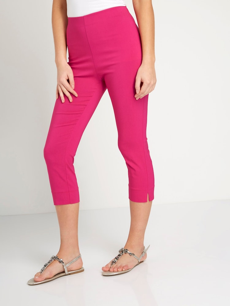 Rosa - Pantalones capri elásticos recortados de Roman - Imagen 1 de 4 Rosa - Pantalones capri elásticos recortados de Roman - Imagen 1 de 4