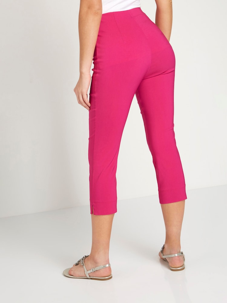 Rosa - Pantalones capri elásticos recortados de Roman - Imagen 2 de 4 Rosa - Pantalones capri elásticos recortados de Roman - Imagen 2 de 4