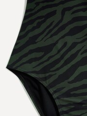 Linzi Green Talum One Shoulder Tie Detail Tummy Control Swimsuit - Image 6 of 6