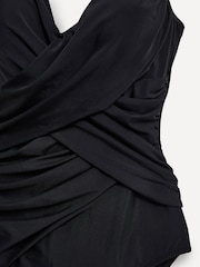 Linzi Black Sorrento Drape Detail Tummy Control Swimsuit - Image 8 of 9