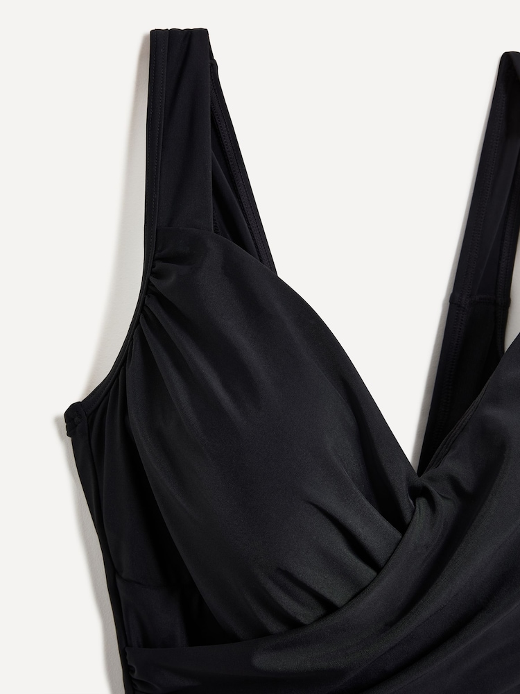 Linzi Black Sorrento Drape Detail Tummy Control Swimsuit - Image 9 of 9