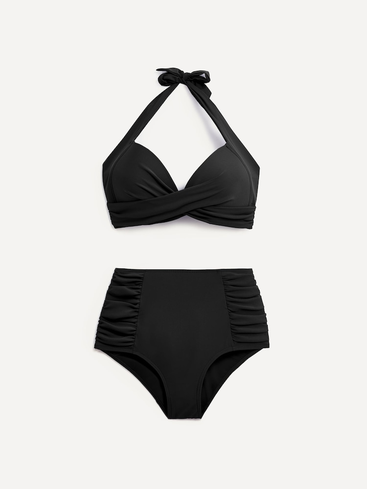 Zwart - Linzi Amalfi voorgevormde bikiniset met hoge taille - Image 3 of 5
