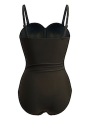 Linzi Khaki Green Capri Bandeau Soft Cupped Tummy Control Swimsuit With Detachable Straps - Image 4 of 4