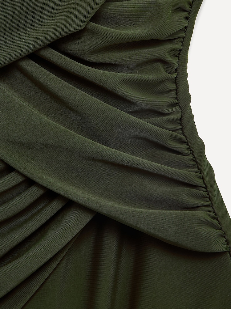 Linzi Green Sorrento Drape Detail Tummy Control Swimsuit - Image 6 of 6