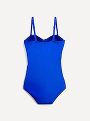 Linzi Cobalt Blue Capri Bandeau Soft Cupped Tummy Control Swimsuit With Detachable Straps - Image 4 of 6