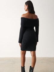 Pretty Lavish Black Elodie Mini Bardot Knitted Jumper Dress - Image 2 of 4