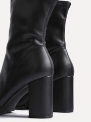 Linzi Black Bluebell Sock Style Ankle Boots With Block Heel - Image 5 of 5