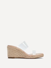 Linzi Cream Amani Perspex Slip On Wedge Espadrille - Image 2 of 5