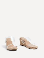 Linzi Cream Amani Perspex Slip On Wedge Espadrille - Image 3 of 5