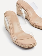 Linzi Cream Amani Perspex Slip On Wedge Espadrille - Image 4 of 5