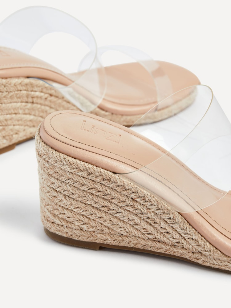 Linzi Cream Amani Perspex Slip On Wedge Espadrille - Image 5 of 5