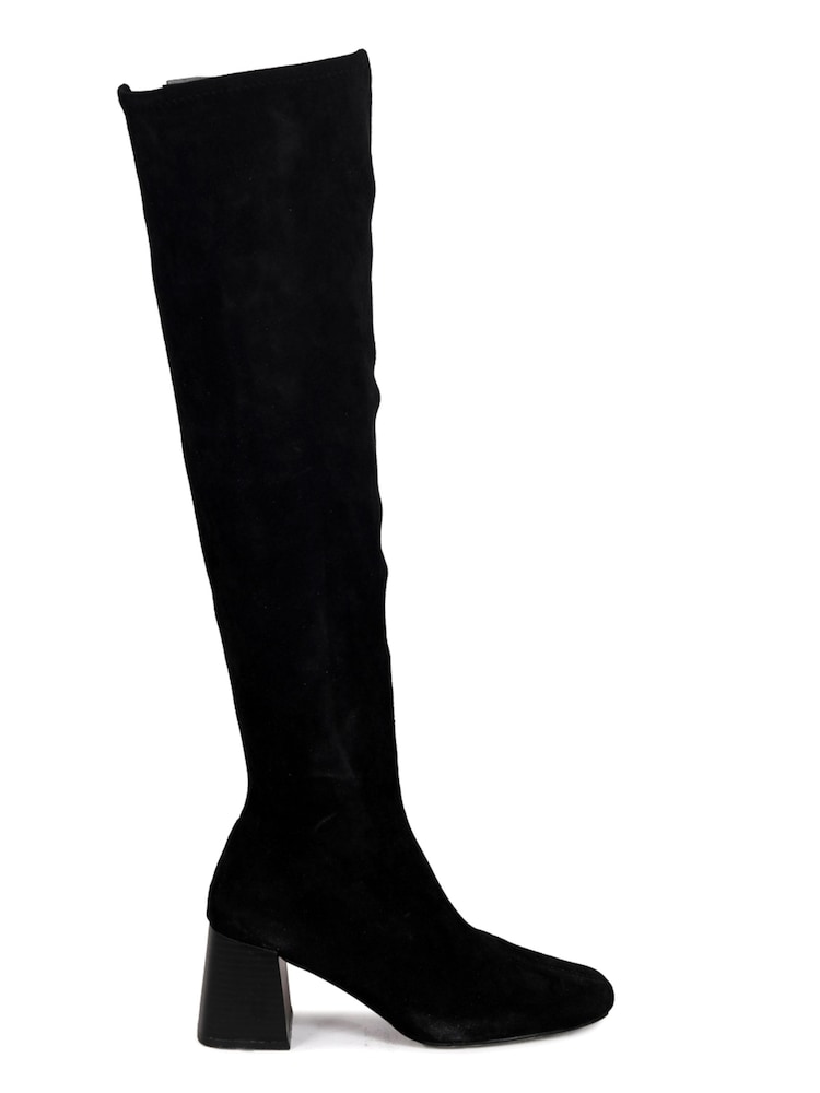 Linzi Black Shade High Leg Boot with Block Heels - Image 2 of 4