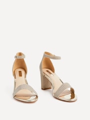 Linzi Gold Francine Open Toe Closed Back Block Heeled Sandals - Image 4 of 6