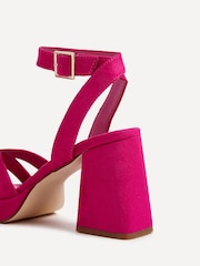 Linzi Pink Giselle Platform Heeled Sandals With Cross Front Straps - Image 8 of 8