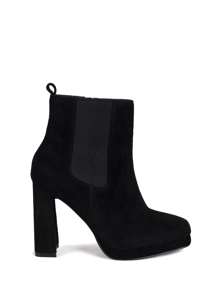 Linzi Black Kaci Platform Block Heeled Ankle Boots - Image 2 of 4