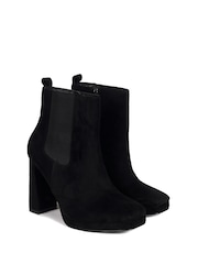 Linzi Black Kaci Platform Block Heeled Ankle Boots - Image 3 of 4