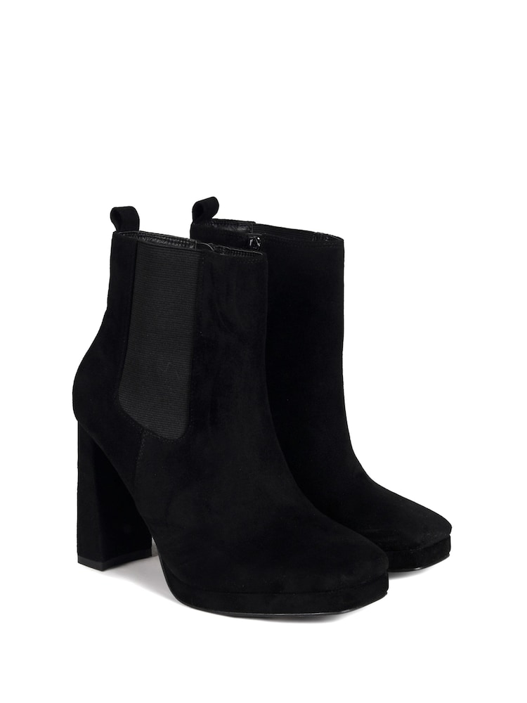 Linzi Black Kaci Platform Block Heeled Ankle Boots - Image 3 of 4