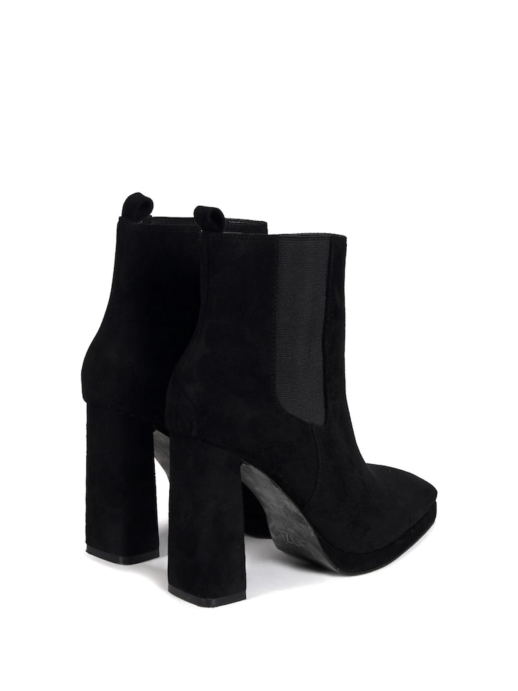 Linzi Black Kaci Platform Block Heeled Ankle Boots - Image 4 of 4