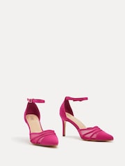 Linzi Pink Serri Court Stiletto Heels With Mesh Front Detail - Image 3 of 5