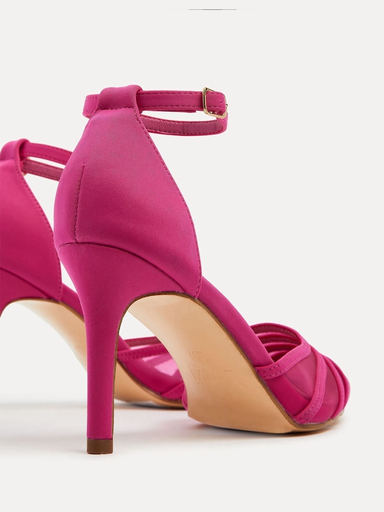 Linzi Pink Serri Court Stiletto Heels With Mesh Front Detail - Image 4 of 5