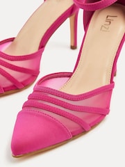 Linzi Pink Serri Court Stiletto Heels With Mesh Front Detail - Image 5 of 5