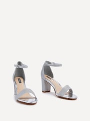 Linzi Silver Francine Open Toe Closed Back Block Heeled Sandals - Image 3 of 5