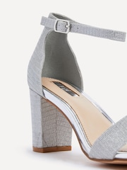 Linzi Silver Francine Open Toe Closed Back Block Heeled Sandals - Image 5 of 5