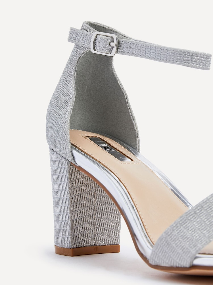 Linzi Silver Francine Open Toe Closed Back Block Heeled Sandals - Image 5 of 5