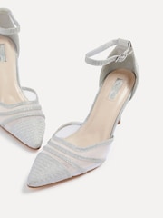 Linzi Silver Serri Court Stiletto Heels With Mesh Front Detail - Image 5 of 5