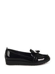 Linzi Black Kortez Loafers With Bow Trim - Image 2 of 4