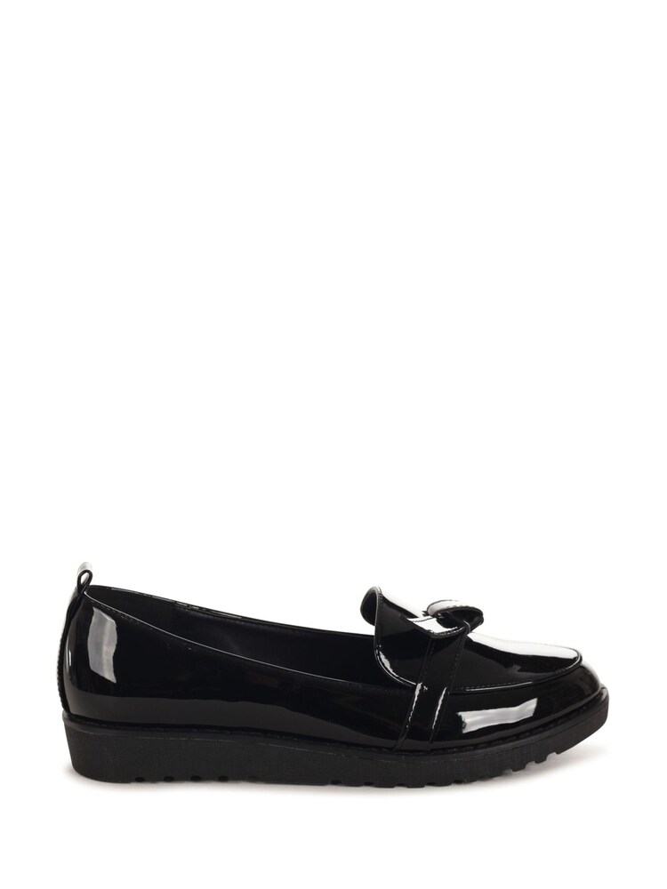 Linzi Black Kortez Loafers With Bow Trim - Image 2 of 4