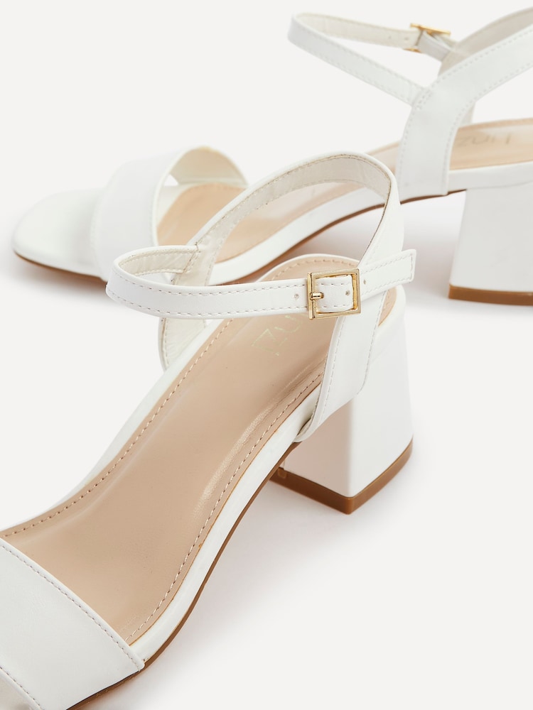 Linzi White Darcie Barely There Block Heeled Sandals - Image 5 of 5