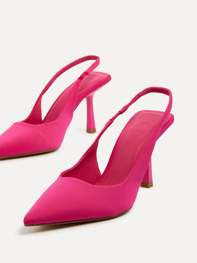 Rosa - Zapatos de tacón tipo salón con tira trasera Fling de Linzi - Imagen 4 de 4