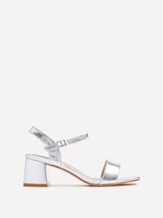 Linzi Silver Darcie Low Chunky Block Heeled Sandals - Image 2 of 5