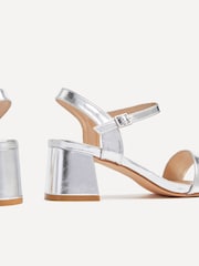 Linzi Silver Darcie Low Chunky Block Heeled Sandals - Image 5 of 5