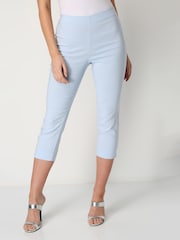 Roman Light Blue Cropped Stretch Capri Trousers - Image 1 of 4