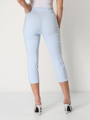 Azul claro - Pantalones capri elásticos recortados de Roman - Imagen 5 de 6