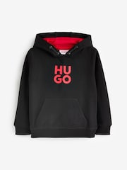 HUGO Black HUGO Logo Hoodie - Image 1 of 4