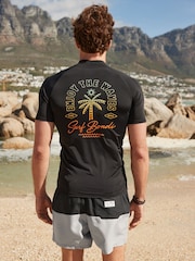 Black Printed Rash Vest - Image 1 of 8