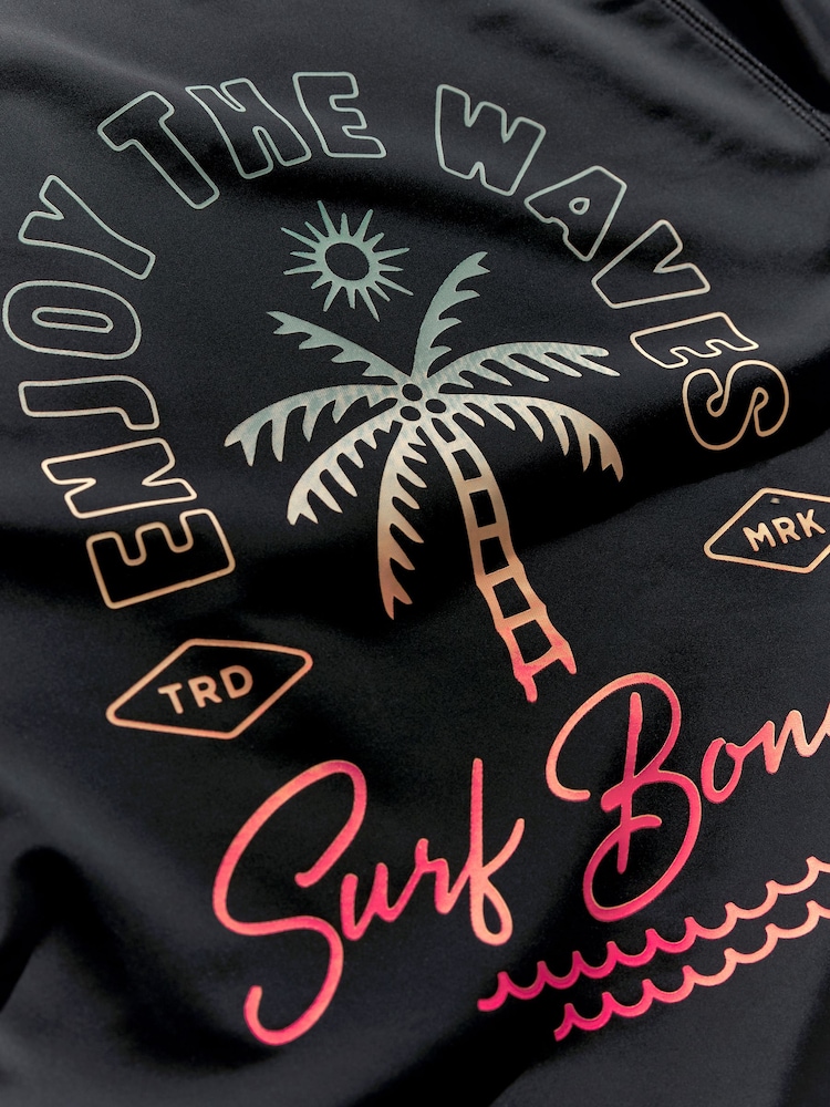 Black Printed Rash Vest - Image 8 of 8
