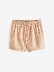 Orange Geo Tile Printed Swim Shorts - Image 7 of 12