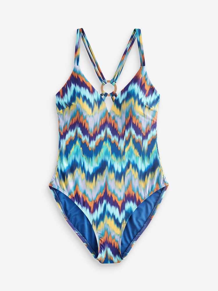 Strappy Back Plunge Tummy Shaping Control Swimsuit - Image 6 of 6
