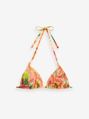 Myleene Klass Coral Tropical Print Shirred Triangle Bikini Top - Image 5 of 5