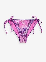 Myleene Klass Pink Snake Tie Side Bikini Bottoms - Image 5 of 5