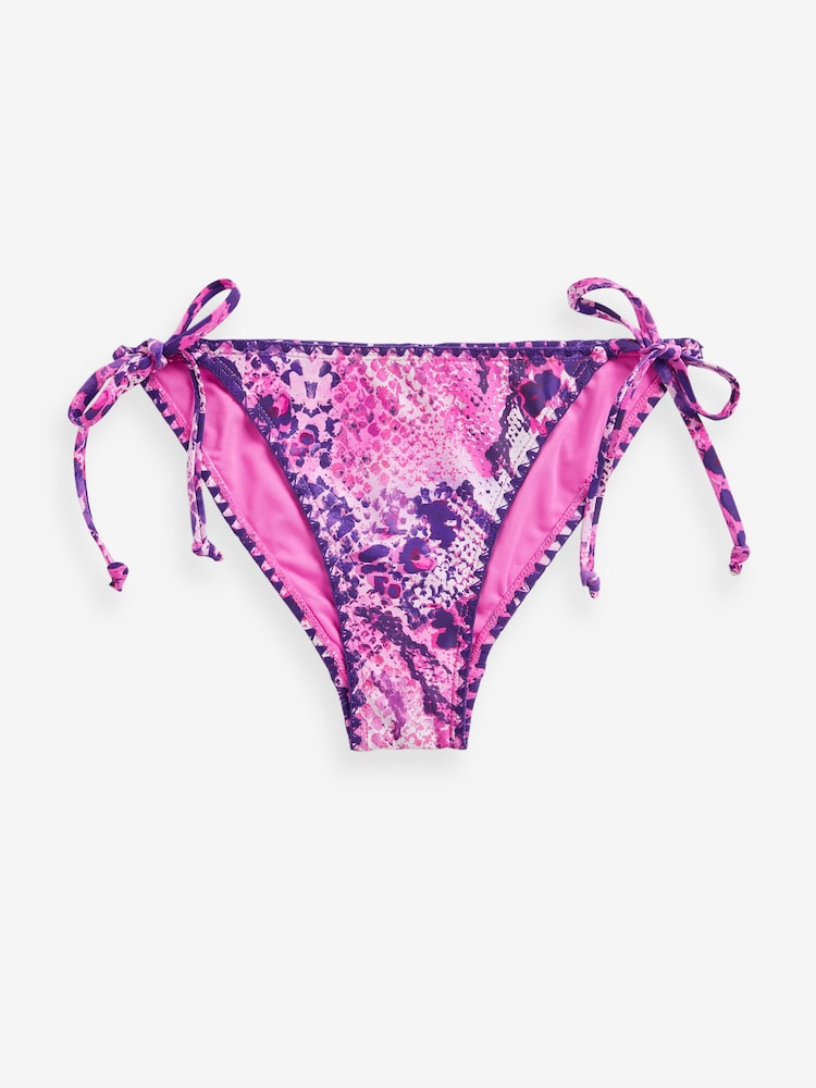 Myleene Klass Pink Snake Tie Side Bikini Bottoms - Image 5 of 5