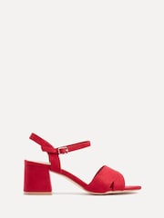 Linzi Red Vivian Wide Fit Heeled Sandals With Crossover Front Strap - Image 2 of 6