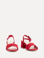 Linzi Red Vivian Wide Fit Heeled Sandals With Crossover Front Strap - Image 3 of 6